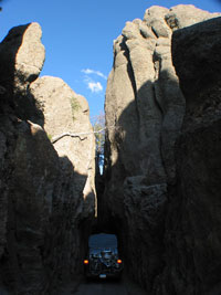 The Van barely fit in this tunnel in the Needles - kinda like threading the needle - ha ha ha ha .... ok