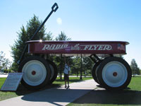 Another Art piece - can you see me trying to touch the bottom of the radio flyer.
