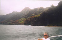 This guy was sitting at the front of the boat getting splashed ... and lovin it