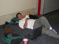 Kicking back watching a surf DVD while i wait for the damn flight ... 15 hours :-(