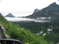 Mountains of Glacier - this one is to show how far up we are - those are actual clouds