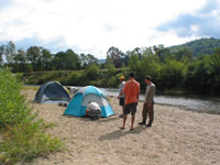 Our campsite in Rumney at this farm. They let us camp right by the river.