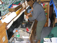 Our first meal cooked meal in the van