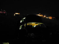 The van with all the Big RVs in the background