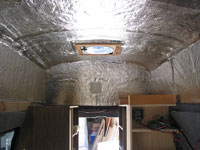 Back of the van with solar panel regulator installed