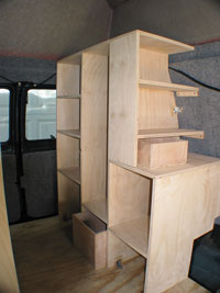 Rear right cabinets when we first put them in. Main use is for clothing