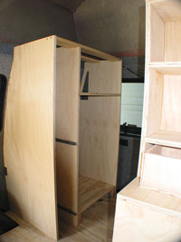 Rear left cabinets when we first put them in. Main use is for Refrigerator/Microwave/food pantry