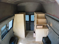 View of first installed cabinets