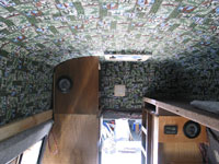 Back of Van with Hawaiian print lining
