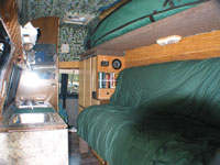 The current van set up in the back