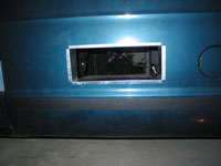 The battery vent hole with our custom made duct that goes to the battery