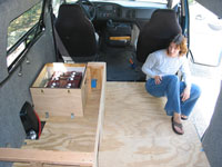 Natty looking on at what's next. Now that the batteries are in, Natty was getting herself psyched up to do all the electrical work - that's right - all the electrical work. She ROcks!!