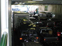The van sitting in coach on the ferry