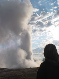 Old Faithful in the morning