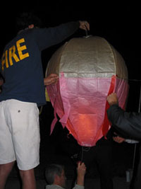 The hot air started filling up the Baloon